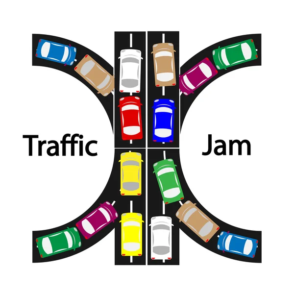 Trafik sıkışıklığı sembolü, transprtation kavramı, araba simgesi — Stok Vektör