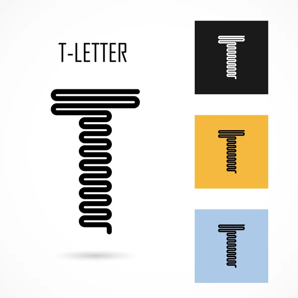 Creative T-letter ícone abstrato logotipo design vetor template.Crea — Vetor de Stock