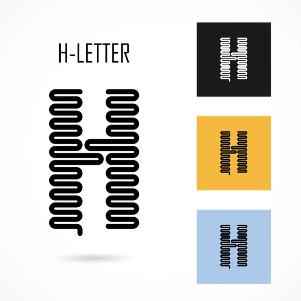 Kreatív H-ikon absztrakt logo design vektor levélsablon. CRE — Stock Vector