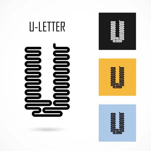 Creatieve U-brief abstracte logo ontwerp vector pictogrammalplaatje. Gra — Stockvector