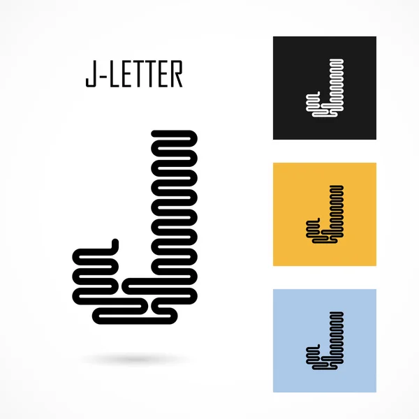 創造的な J 文字アイコン抽象的なロゴ デザイン ベクトル テンプレートです。Cre — ストックベクタ