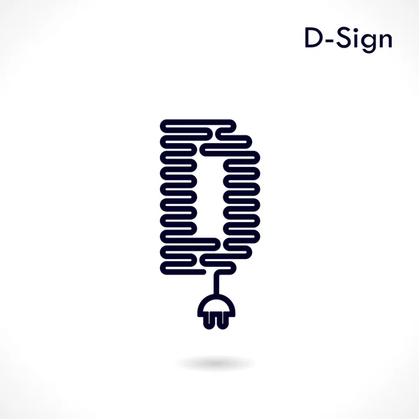 創造的な D 文字アイコン抽象的なロゴ デザイン ベクトル テンプレートです。Cre — ストックベクタ
