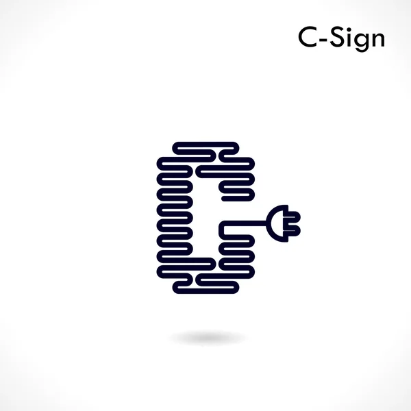 Creatieve C-letterige abstracte logo ontwerp vector pictogrammalplaatje. CRE — Stockvector