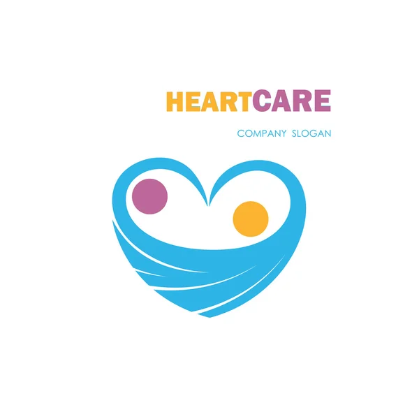 Forme du cœur et symbole de la main humaine avec signal électrocardiogramme . — Image vectorielle