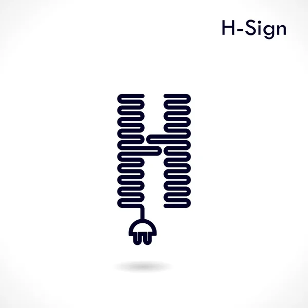 Creative H- letter icon abstract logo design vector template. — Stock Vector