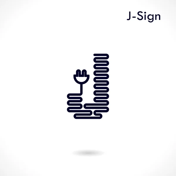 創造的な J 文字アイコン抽象的なロゴ デザイン ベクトル テンプレート. — ストックベクタ