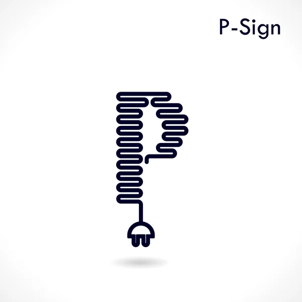 Creative P- letter icon abstract logo design vector template — Stock Vector