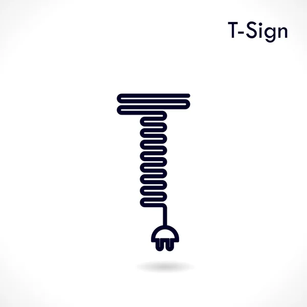 크리에이 티브 T 편지 아이콘 추상적인 로고 디자인 벡터 템플릿. — 스톡 벡터