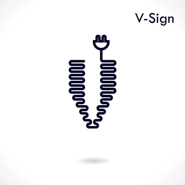 Modelo de vetor de design de logotipo abstrato criativo V- carta ícone — Vetor de Stock