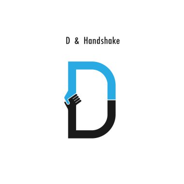 Creative D- letter icon abstract logo design vector template.Bus clipart