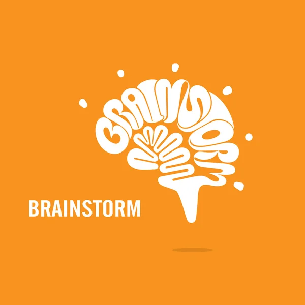 Creative Brain sign and Brainstorm concept.Brain logo vector des - Stok Vektor