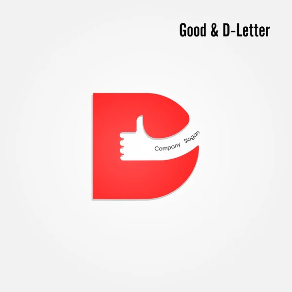 Bon signe et icône de lettre D- conception abstraite de logo. — Image vectorielle