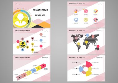 Education or business presentation template set.Presentation tem clipart