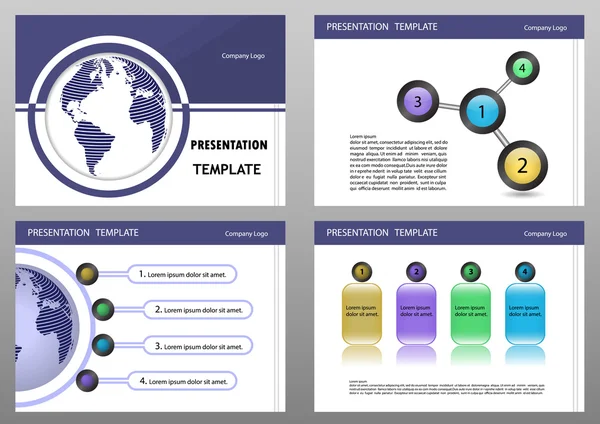 Tem presentasi pendidikan atau bisnis set.Presentation - Stok Vektor