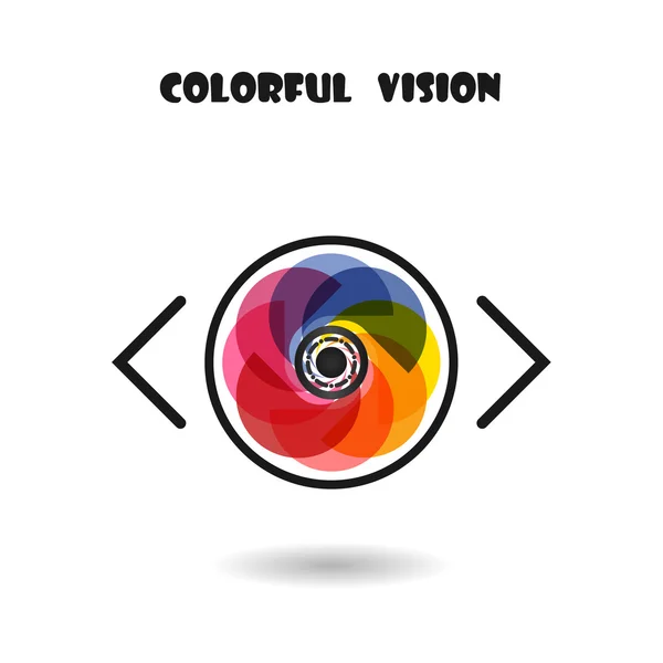 Eye Logo e visão concept.Colorful olho Logo.Vector illustratio — Vetor de Stock