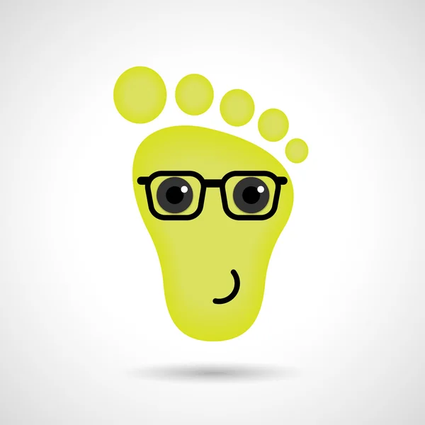 Ícone emoticon pés engraçados. Sinal de emoções nos pés. Vector illustratio — Vetor de Stock