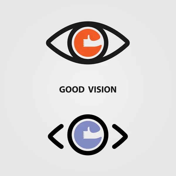 Buona visione logo design.The migliore idea di visione concept.Human occhio i — Vettoriale Stock