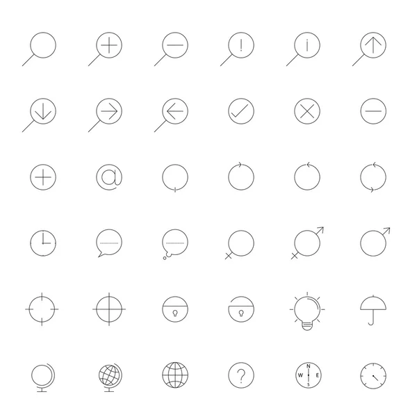 Conjunto de iconos de contorno delgado simple. Iconos finos simples de moda para Web d — Vector de stock