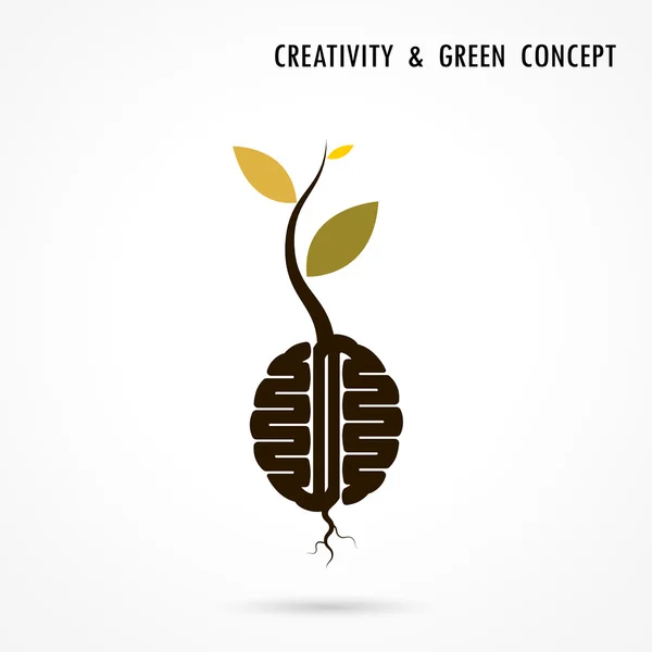 Plant groeit binnen de hersenen Icon.Green Eco-energieconcept — Stockvector