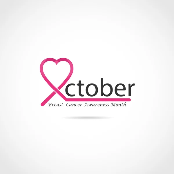 Breast cancer awareness Logotypdesign. Bröstcancer medvetenhet mon — Stock vektor