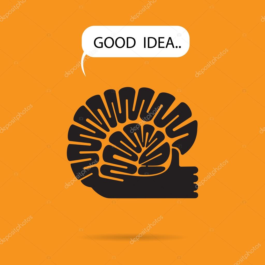 Brain and hand logo vector design.The best idea sign.Good idea logo.Education and business logotype concept.Vector illustration