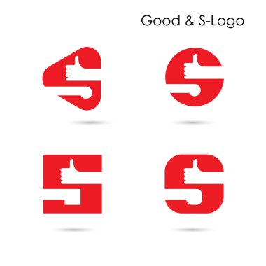 İyi bir logo ve S harfli simge logo tasarlamak. Logo el ve 