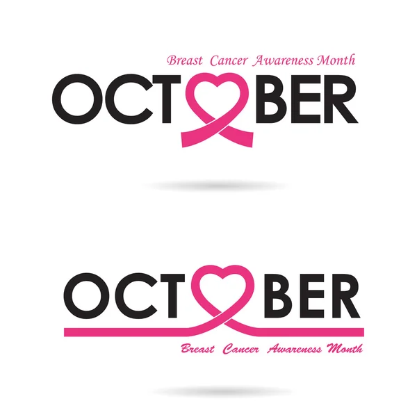 Borst kanker bewustzijn logo ontwerp. Breast cancer awareness mont — Stockvector