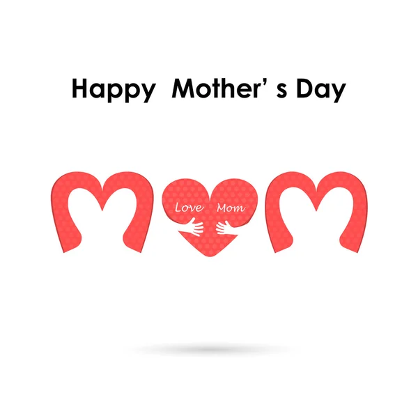 Feliz Dia das Mães. Amor Coração Cuidados logo.Love e feliz mãe d — Vetor de Stock