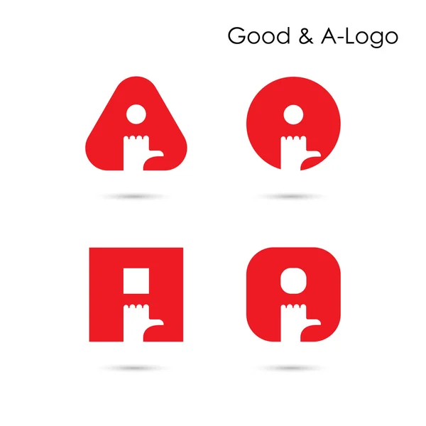 Gutes Logo und ein Buchstabensymbol abstraktes Logo design.hand Logo und — Stockvektor