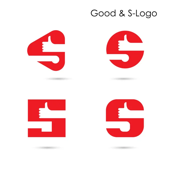 标志设计抽象好的 logo 和 S 字母图标。手的标志和 — 图库矢量图片