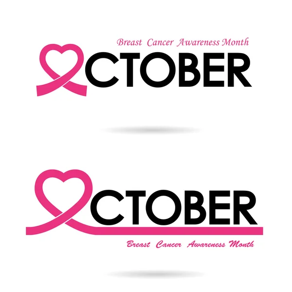 Borst kanker bewustzijn logo ontwerp. Borst kanker bewustzijn — Stockvector