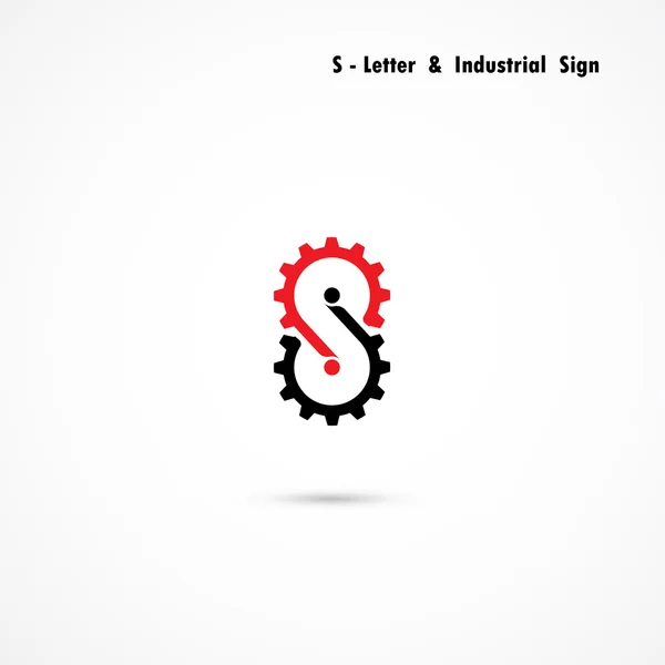 S-lettera e ingranaggio icona progettazione vettoriale template.S-alfabeto vettore — Vettoriale Stock