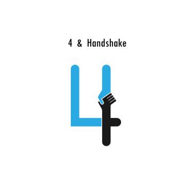 Creative 4 - sayı simgesi soyut logo tasarım vektör şablonu.