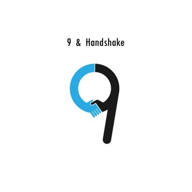 Yaratıcı 9- sayı simgesi soyut logo tasarım vektör şablonu.