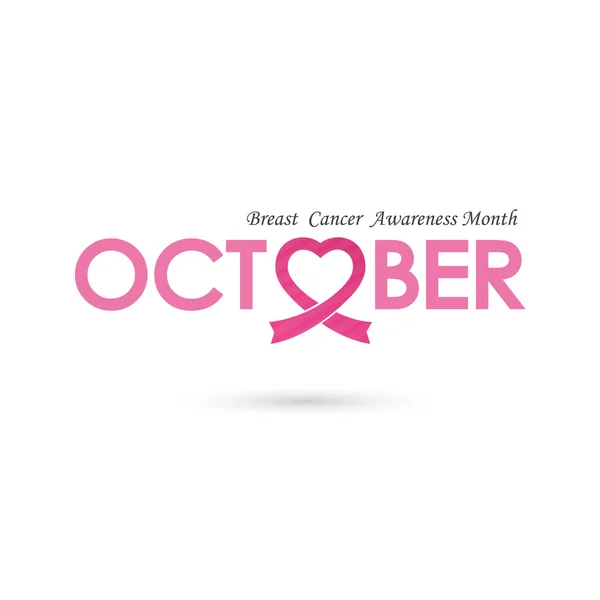 Logo kesadaran kanker payudara menunjuk tanda kesadaran kanker payudara - Stok Vektor