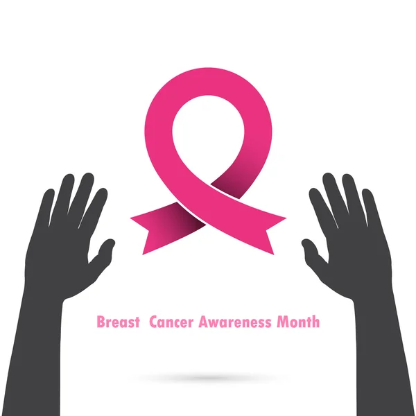 Brustkrebs Bewusstsein Logo design.Brustkrebs Bewusstsein Zeichen — Stockvektor