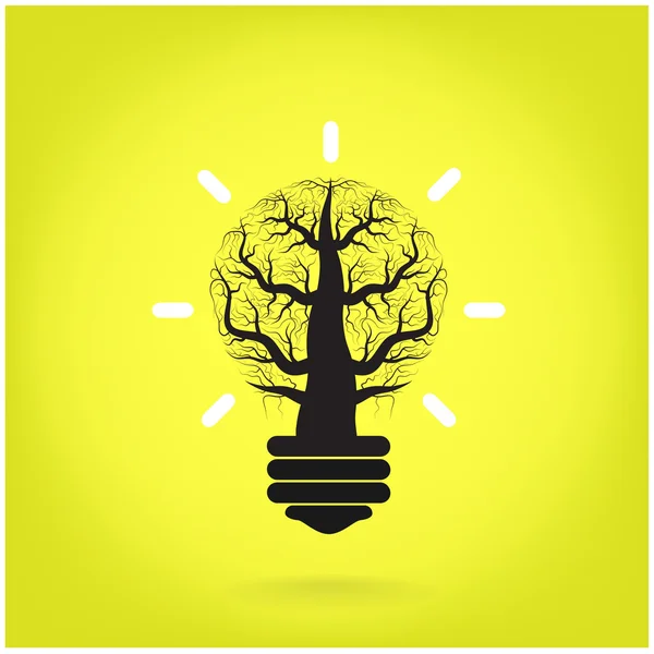 Πράσινο και πρωτοβουλίας έννοια. δέντρο Πράσινη ιδέα σουτ που αναπτύσσονται σε ένα — Διανυσματικό Αρχείο