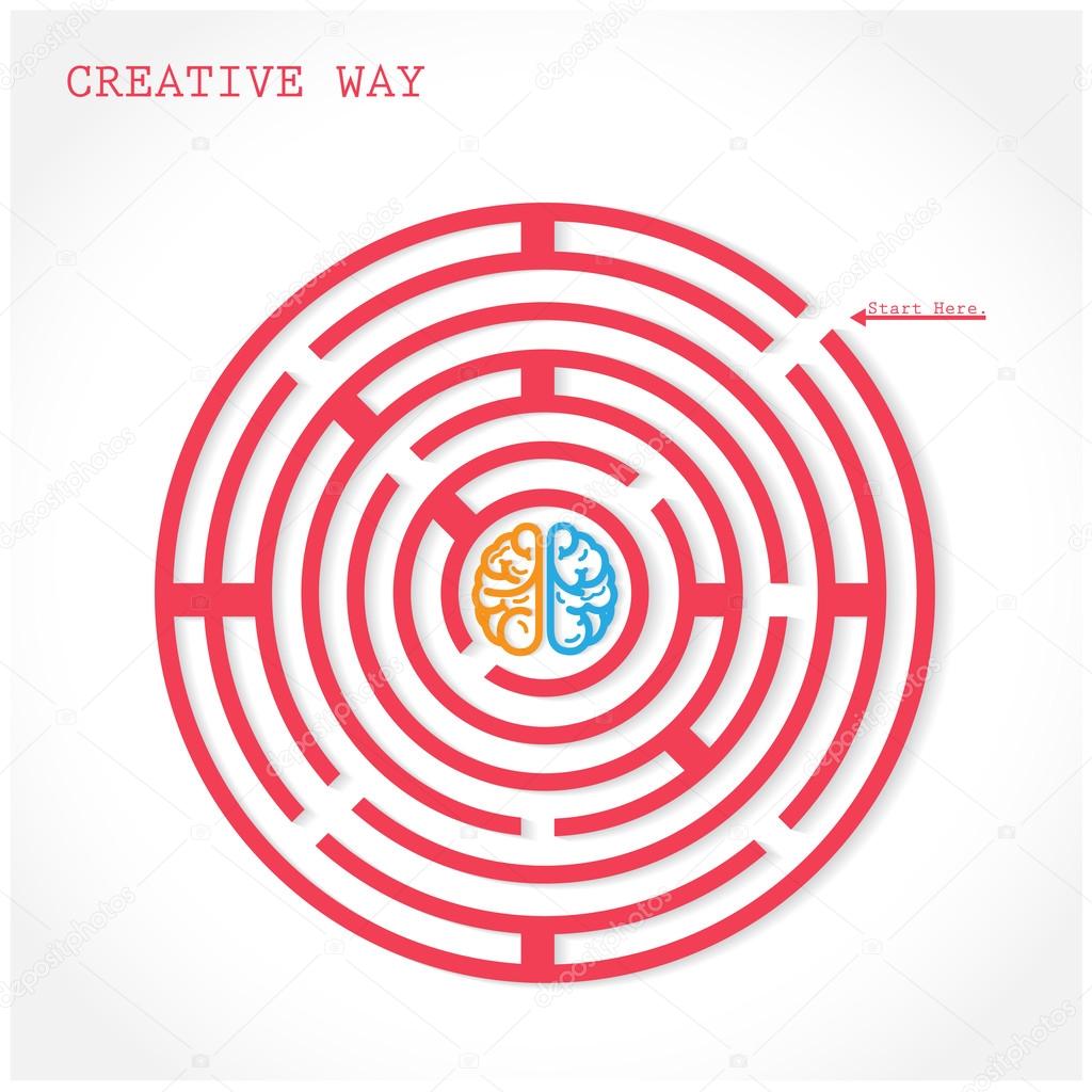 Creative circle maze way concept