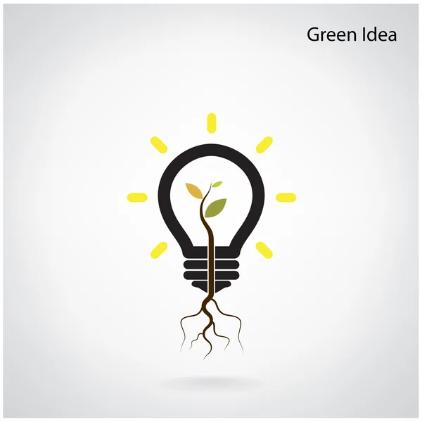 Arbre de pousse idée verte pousser dans une ampoule — Image vectorielle