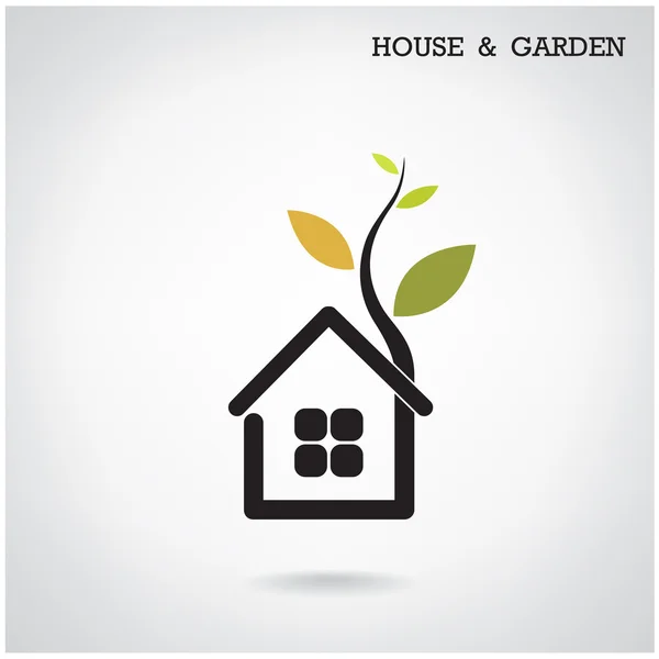 Groene energie thuis concept, huis en tuin symbool. vector illus — Stockvector