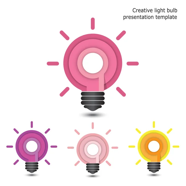 Creatief potlood en lamp ontwerp. platte ontwerpstijl moderne — Stockvector