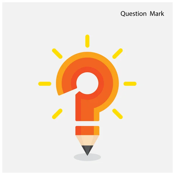 Pencil question mark on background. — Stock Vector