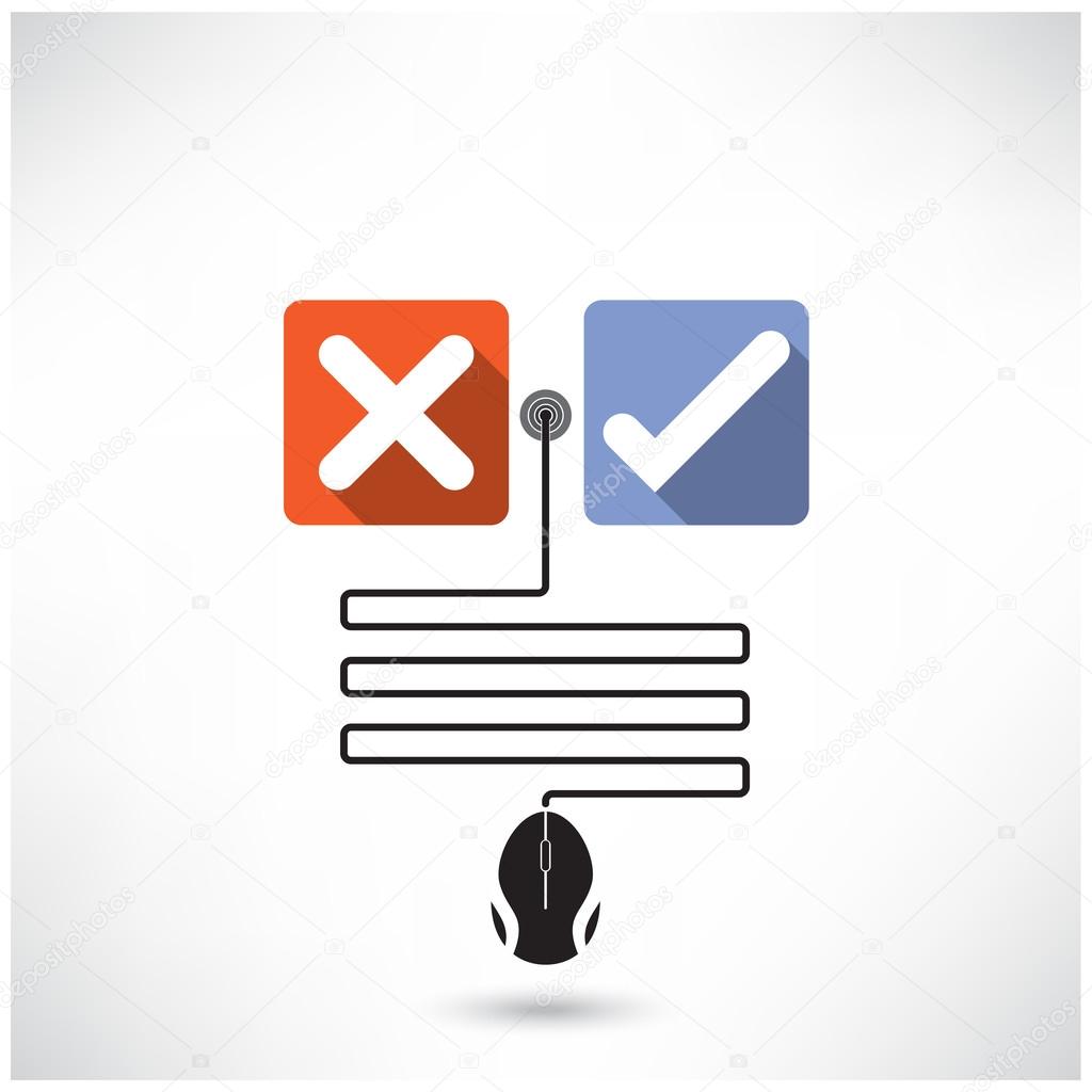 Rejection and approval concept. The best choice icons.