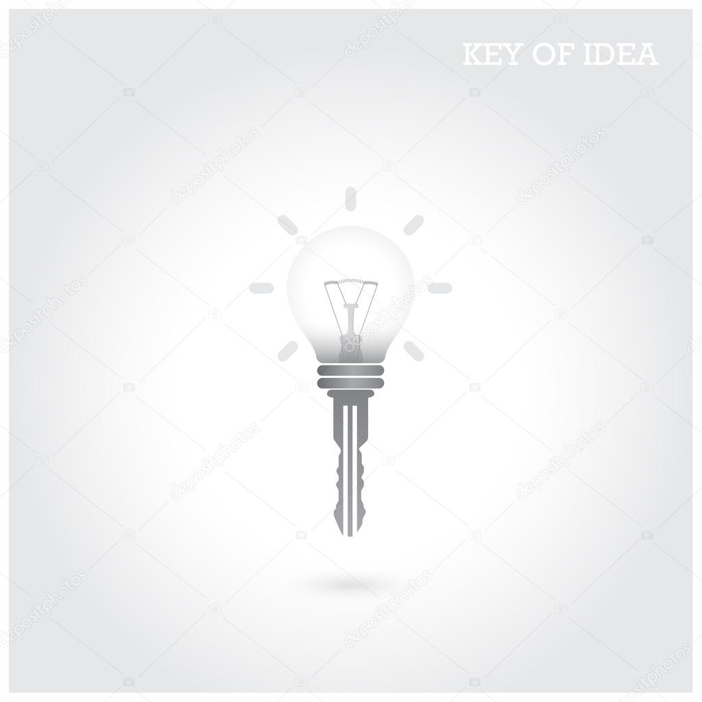 Creative light bulb idea concept with padlock symbol. Key of ide