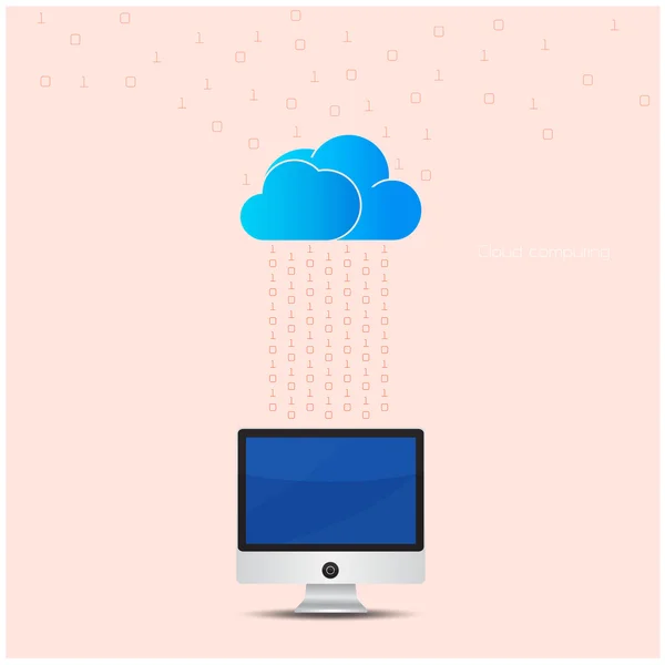 Cloud technology computing background concept. Red de almacenamiento de datos — Vector de stock