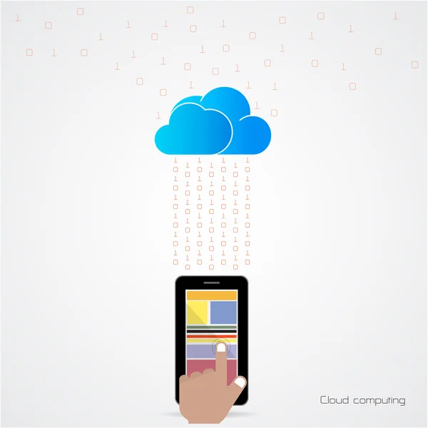 Tecnología de nube plana concepto de fondo de computación. Almacenamiento de datos — Vector de stock