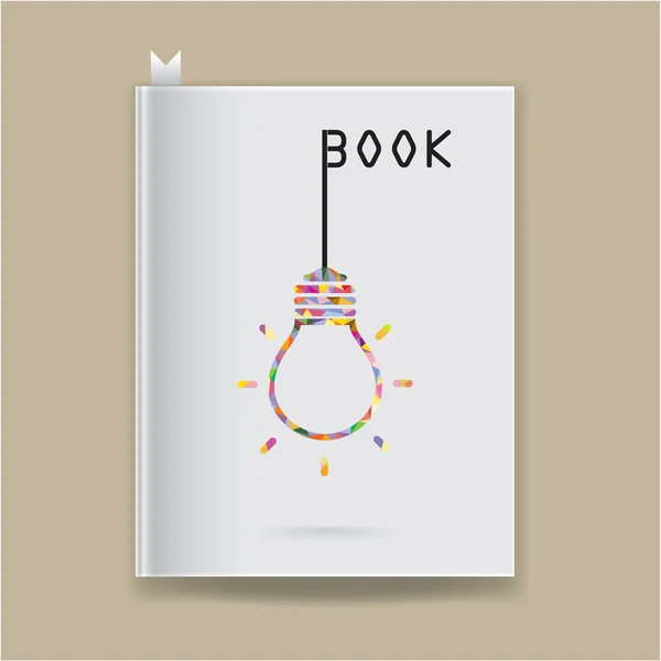 在空白的书的封面创意灯泡思想理念 — 图库矢量图片