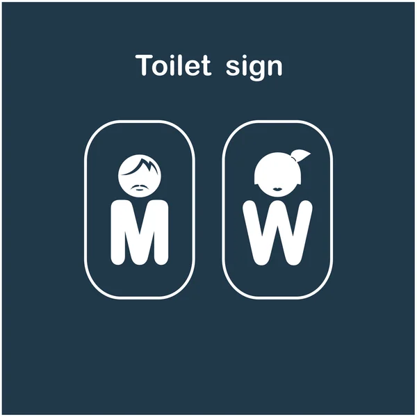 Panneau de toilette homme et femme, symbole de toilettes — Image vectorielle