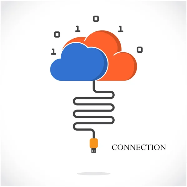 Connexion d'affaires et cloud computing. Affaires et — Image vectorielle
