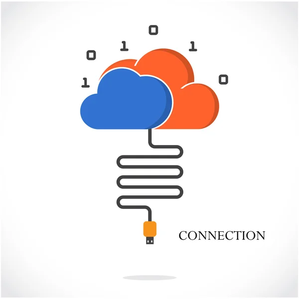 Conexão de negócios e computação em tecnologia de nuvem. Negócios e —  Vetores de Stock